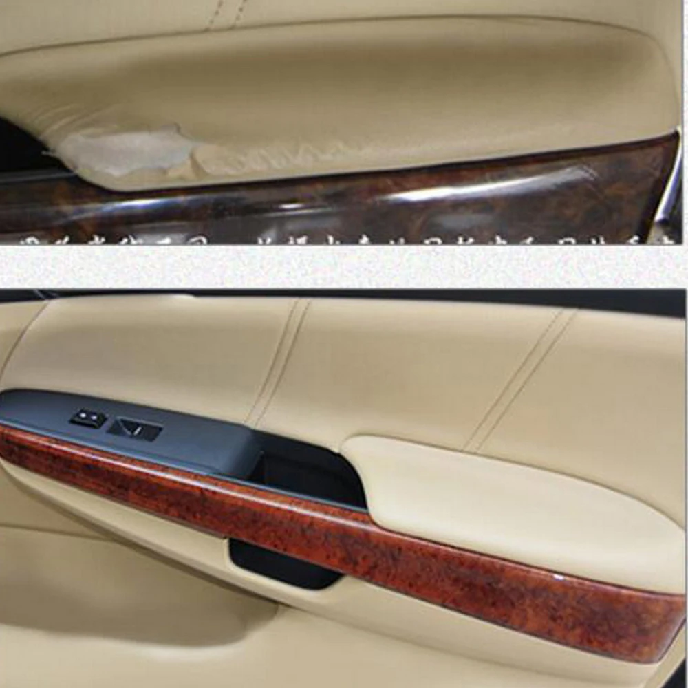 Для Honda Accord 2008-2012 автомобиль 1 пара Бежевый DIY панель передней двери подлокотник кожаный чехол Защита foreskin