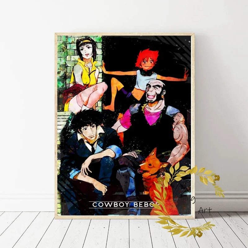 Ковбой bebop аниме Искусство Холст плакат печать настенные картинки для гостиной