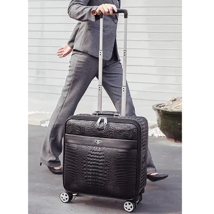 16/20/22/24 inch PU Rolling Luggage Spinner Travel Trolley Bag Brand Suitcase | Багаж и сумки