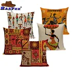 Африканская Женская наволочка Танцующая леди африканская Геометрическая наволочка наволочки цветная ткань украшение для спальни дивана этнический