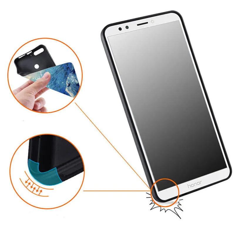 Для Huawei Honor 7c случае наслаждаться 8 чехол 5.99 &quotМягкие TPU задняя крышка телефона