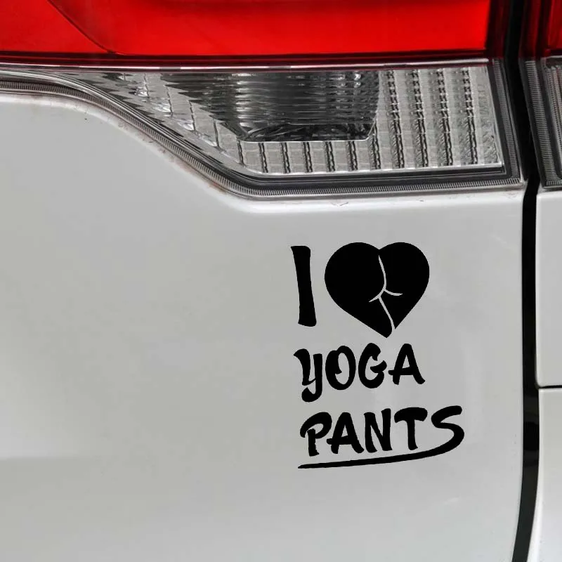YJZT 10*13 2 см надпись I Love Yoga сексуальные черные/Серебристые модные дизайнерские