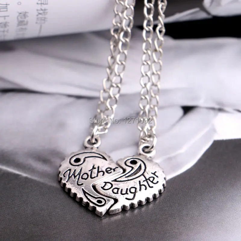 2 шт. подвеска в виде разбитого сердца для мамы и дочки цепочка ожерелье семейные