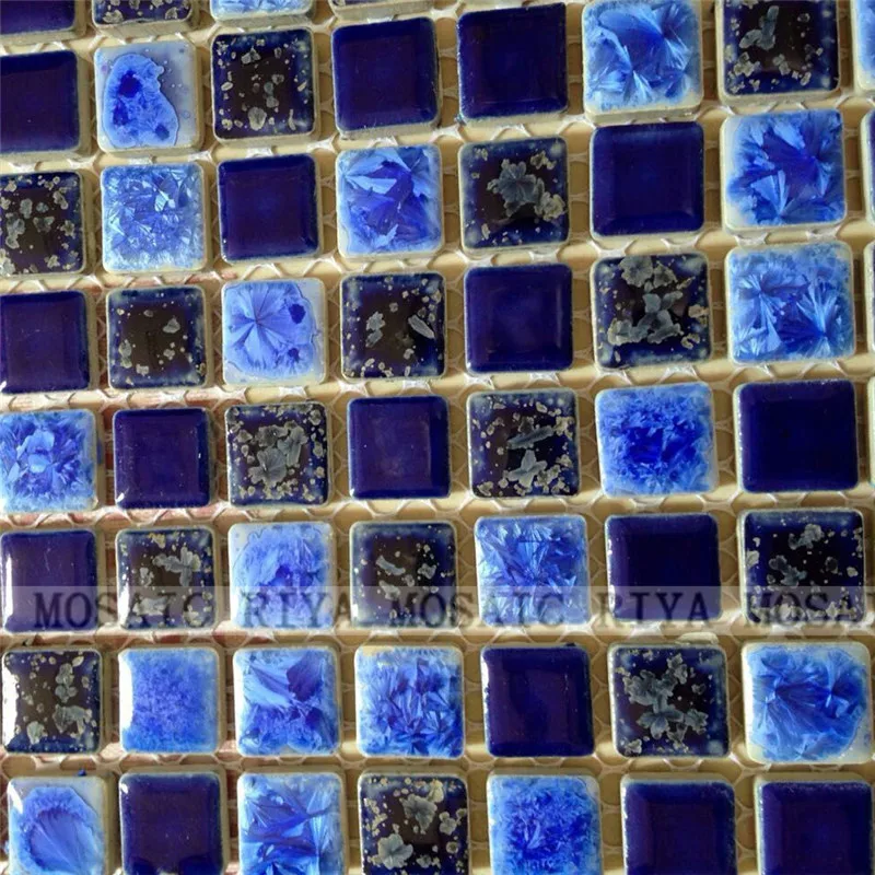 Free Shipping RIYA elegant Blue and white porcelain 25mmceramic mosaic tile bathroom waistline Bar counter Floor 22pcs/lot | Обустройство