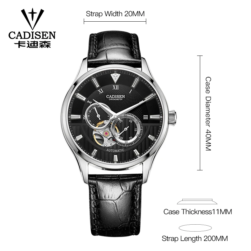 CADISEN топ мужские часы модные роскошные простые бизнес сапфировое стекло