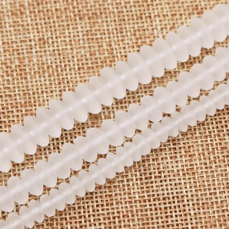 Wholesale Frost White Quartz 4-9mm Rondelle Beads 15&quot/38cmBeadsFor DIY Jewelry Making !We provide mixed wholesale for all items! |