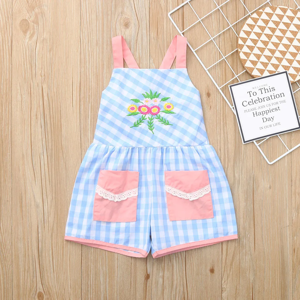 Kids Clothes Girls Baby Girl Cute Dresses Pockets Plaid Princess Knee-Length Sleeveless Fashion 2019 | Детская одежда и обувь