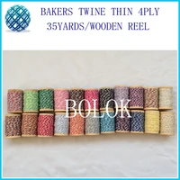 22pcslot bakers twine 4 ply 35yardswooden spool color cotton twine cotton cords 22kinds color you can choose