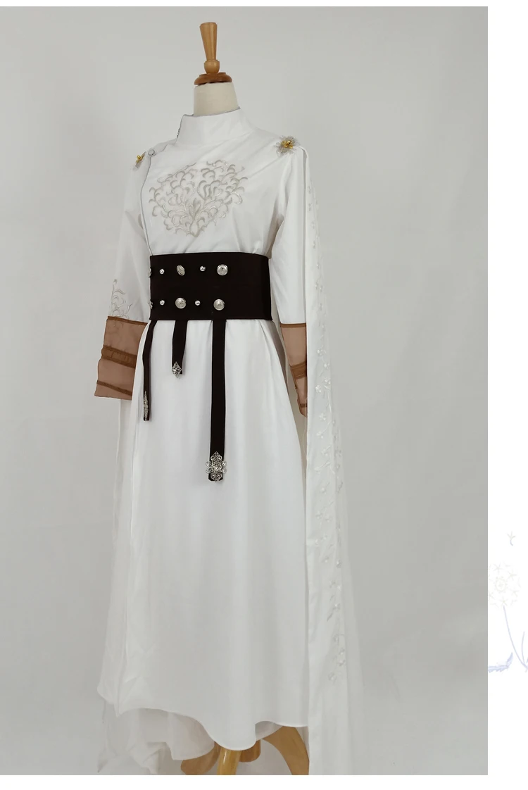 Цзин Тянь белый узкий рукав меч леди Hanfu для ТВ Играть король Блейз сценический Театральный Костюм женский Hanfu