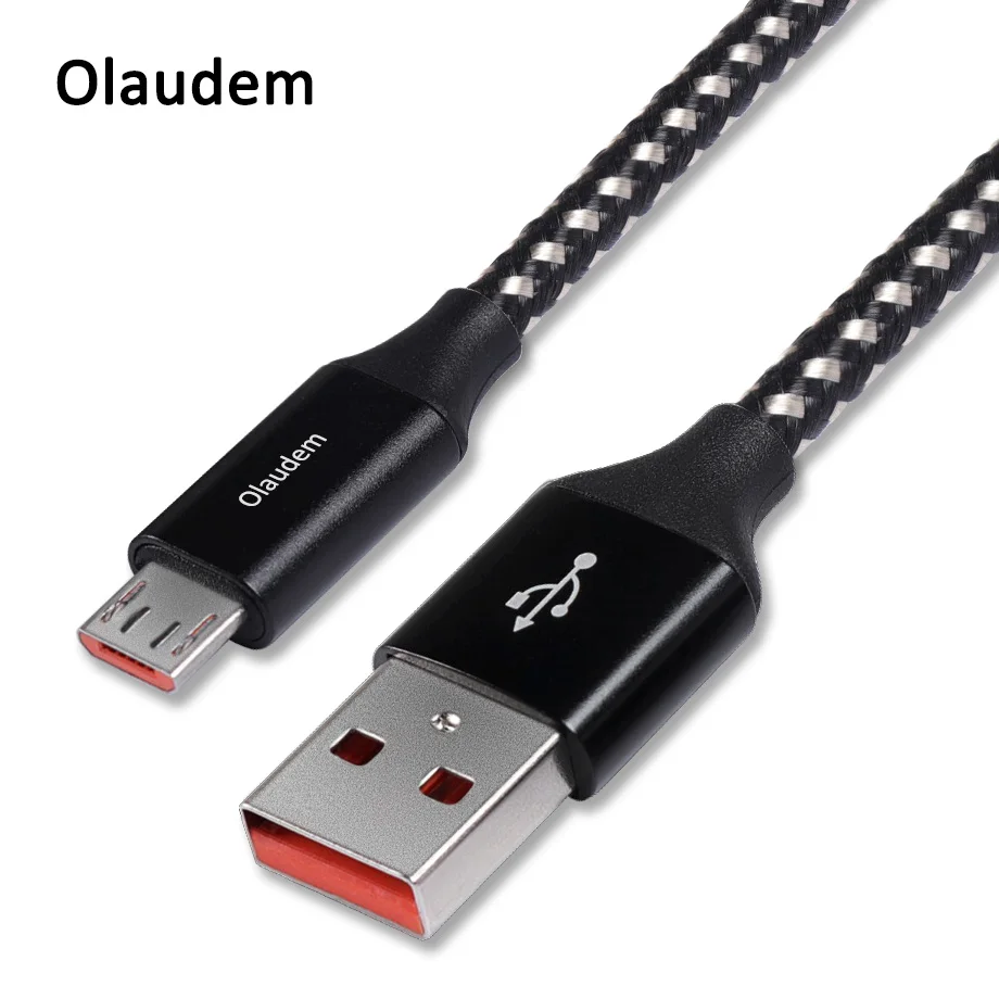 Olaudem телефонные кабели 5 в 2A нейлоновый плетеный кабель микро usb быстро зарядное
