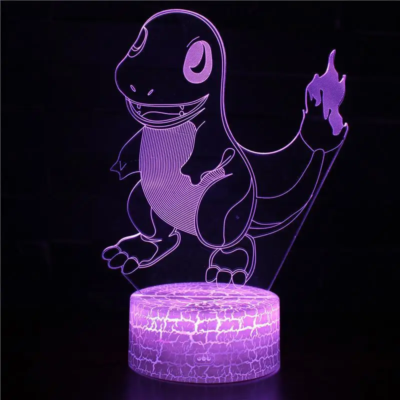 Покемон го фигурка 3D RGB лампа Пикачу Eevee черепаха птица огонь Дракон Pokeball мяч Bulbasaur Bay Role Gife светодиодный свет - Цвет: X