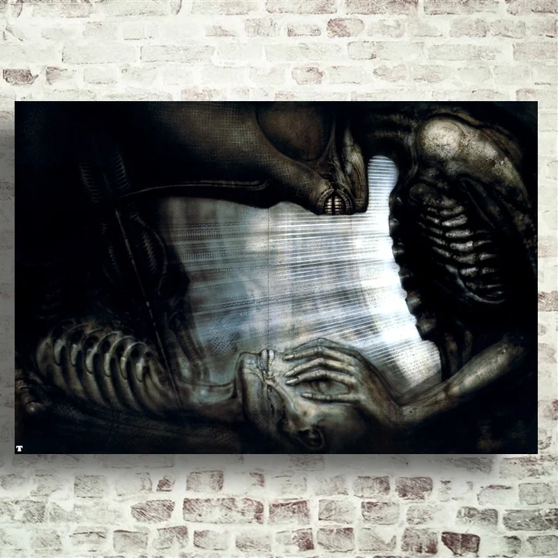Hr Giger Alien Dark Evil Abstractive Li II художественный Шелковый плакат настенный домашний декор