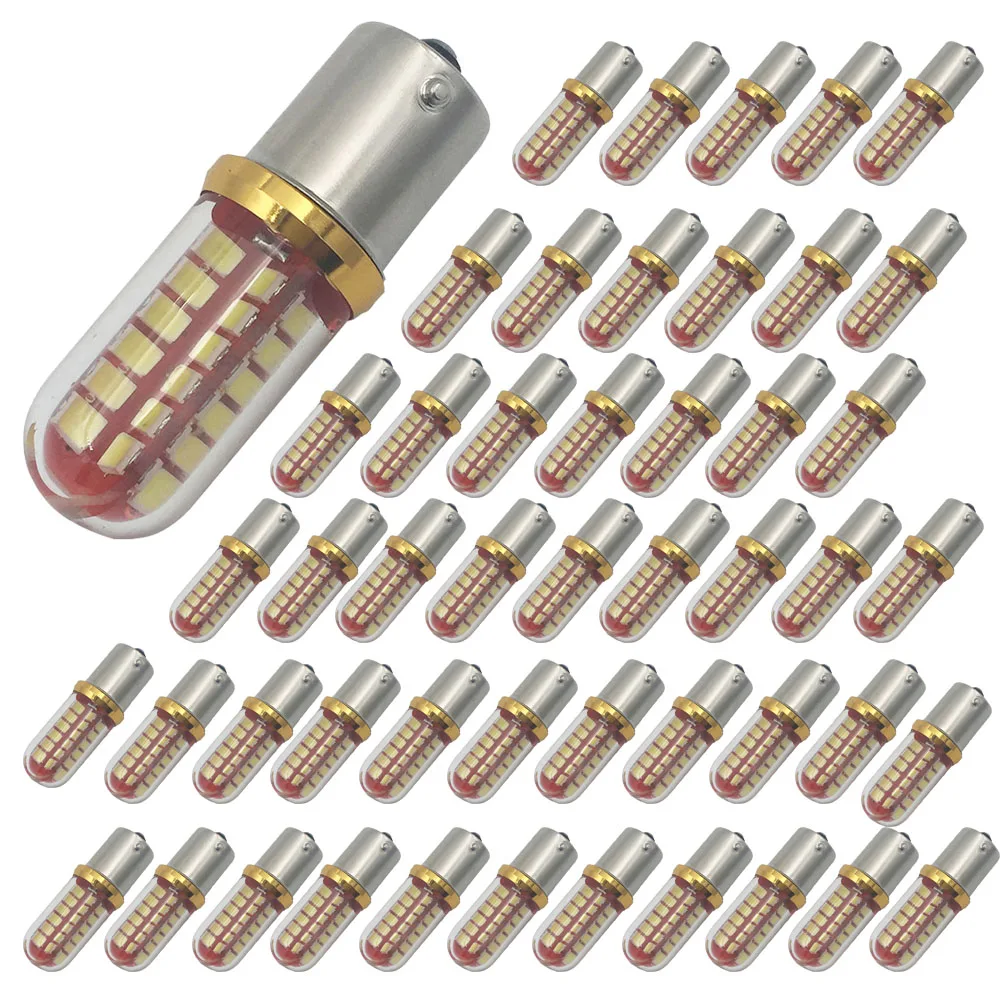 YSY 50 шт. S25 PY21/5 Вт BAY15D 1157 1156 BA15S 3030 48SMD светодиодные лампочки задние стоп сигналы для