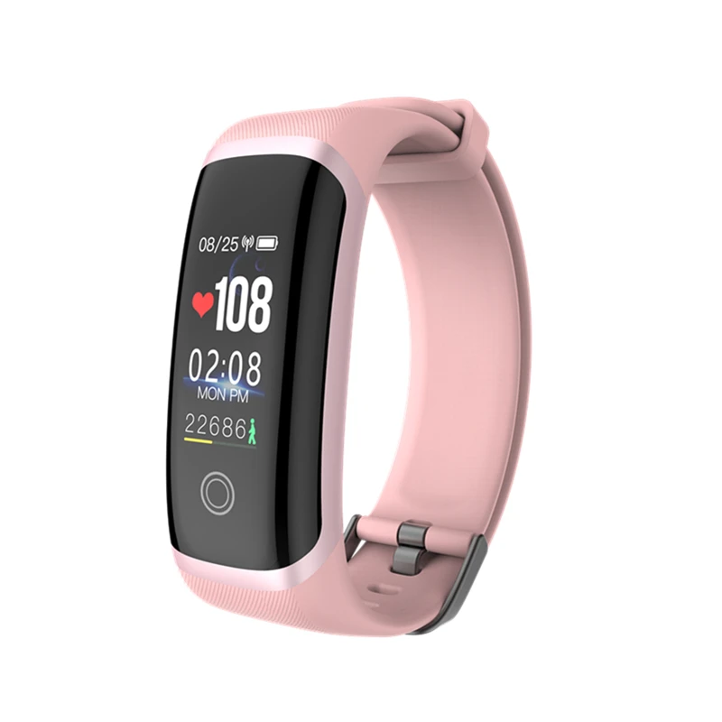 Pink Смарт-браслет Wearpai M4 с цветным экраном для измерения артериального давления шагомер сообщение/напоминание о звонках модный спортивный умный Браслет IP67 - Цвет: Pink