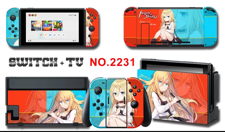 Для nintendo Switch Pain sticker консоль Dock Joy Con полное покрытие цветной бумажной кожи Закаленное стекло протектор экрана от 2000-2305