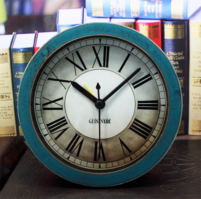 Digital Wood Alarm Clock Table Bedroom Study Desktop Decoration European Retro Nostalgic Circular Muted Roman | Дом и сад