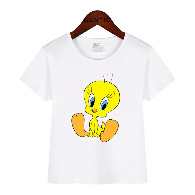 Детская футболка с принтом Looney tung для маленьких мальчиков птичка Твити летние