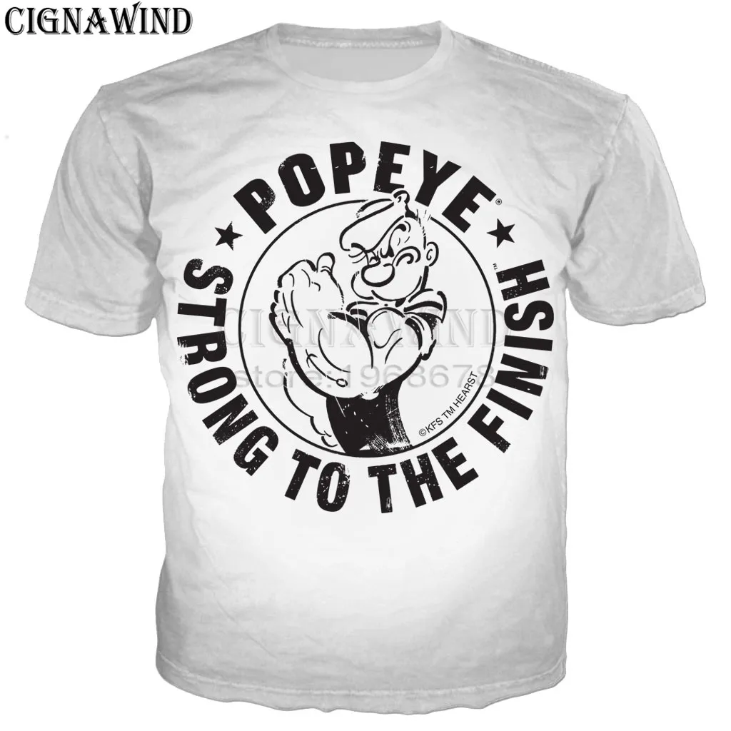 05 Модная дизайнерская футболка с мультяшным аниме Popeye для мужчин/женщин, футболки с 3D принтом, унисекс, футболка в стиле Харадзюку, уличная одежда, топы - Цвет: 05