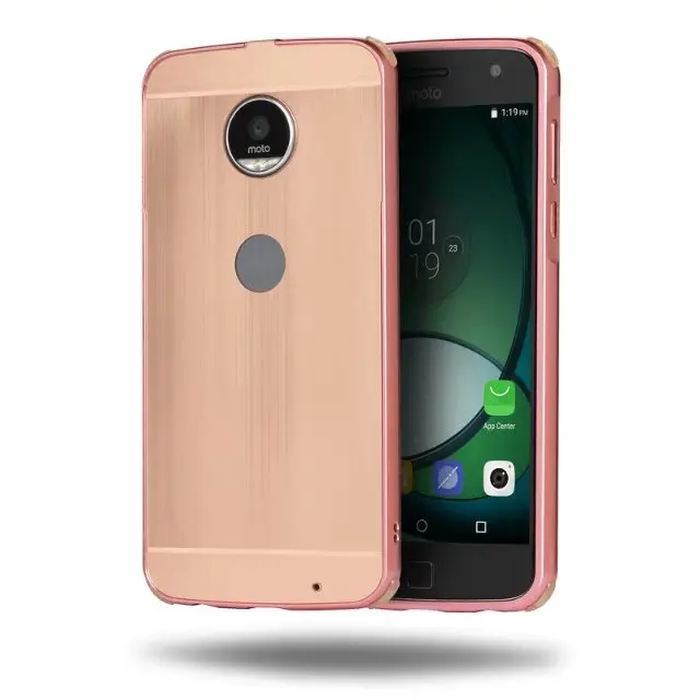 Rose Gold Для Motorola Moto Z2 силы противоударный жесткий чехол класса люкс защитой от ударов при падении и отполированное акриловое бампер чехол для Motorola Moto Z2 силы - Цвет: Rose Gold