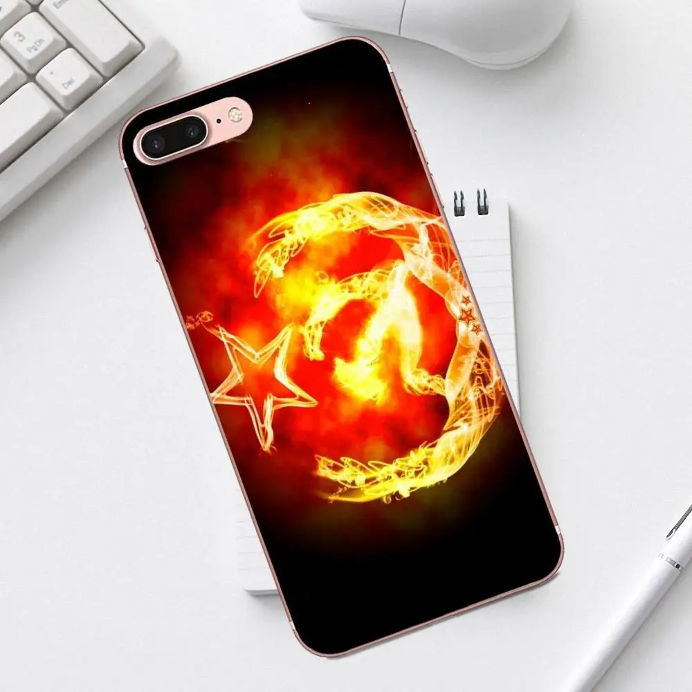Любовь СССР Гранж флаг для iPhone X XS Max XR 4 4S 5 5C SE 6 6S 7 8 Plus Galaxy A3 A5 J1 J3 J5 J7 2017 тонкий |