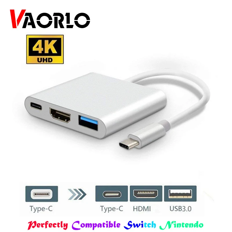 USB C Type c к HDMI совместимый 3 в 1 адаптер конвертер 1080P 4k ТВ цифровой видео Замена док