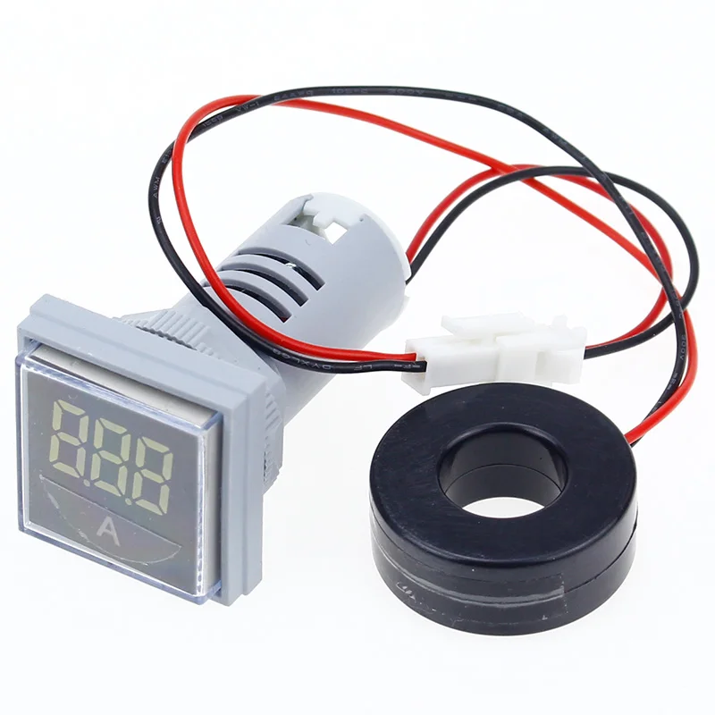 White Current Meters Квадратный светодиодный вольтметр и амперметр, измеритель напряжения, измеритель тока, переменный ток 60-500 В 0-100A D18, Прямая поставка - Цвет: White Current Meters