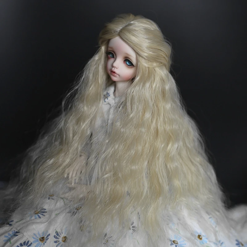 Bybrana 1/3 1/4 1/6 BJD SD парики Длинные волны дым серый бордовое золото высокотемпературное волокно для кукол