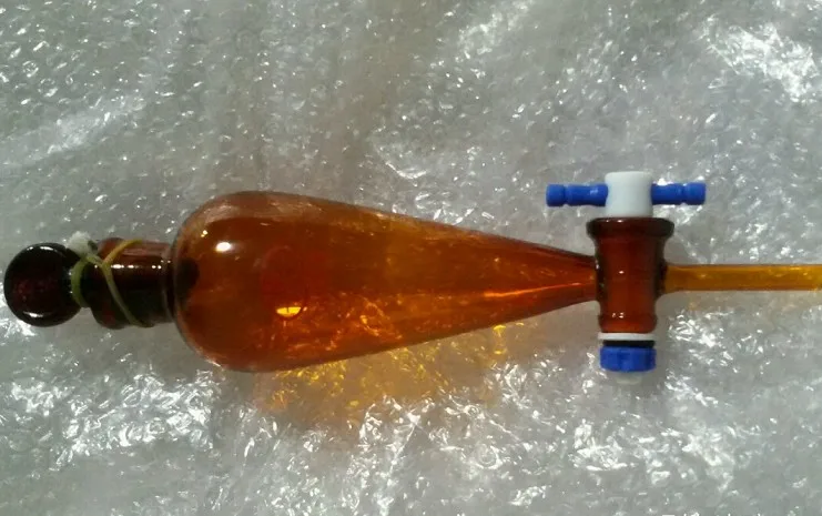 Стеклянная грушевидная разделительная воронка 30/60/125/250/500 мл PTFE piston | Канцтовары