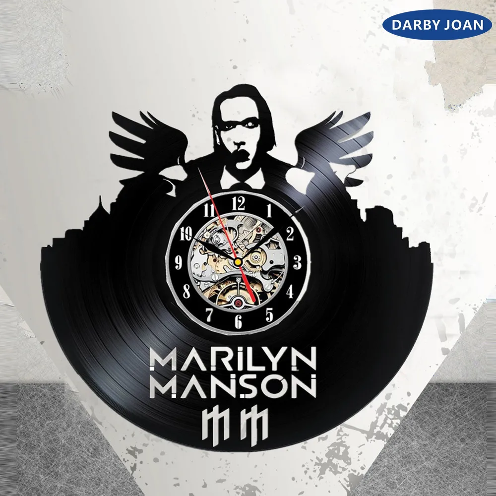Настенные часы Marilyn Manson с виниловой пластиной музыкальный постер Мэрилин Мэнсон