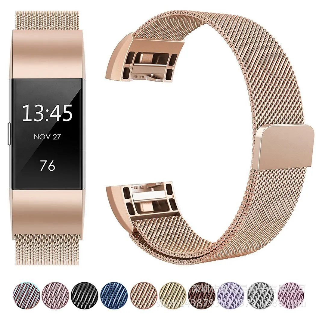 Ремешок Milanese Loop для смарт-часов Fitbit Charge2 размер L/S магнитная застежка новые модные