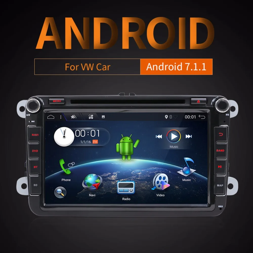 8 дюймов подходит Volkswagen VW Android 7 1 автомобиль gps радио Passat B5 B6 B7 поло touran Golf 5 6 Caddy JETTA