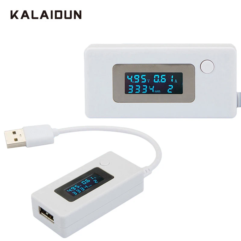 KALAIDUN Вольтметр Амперметр USB Тестер Цифровой Дисплей Мобильная мощность мини