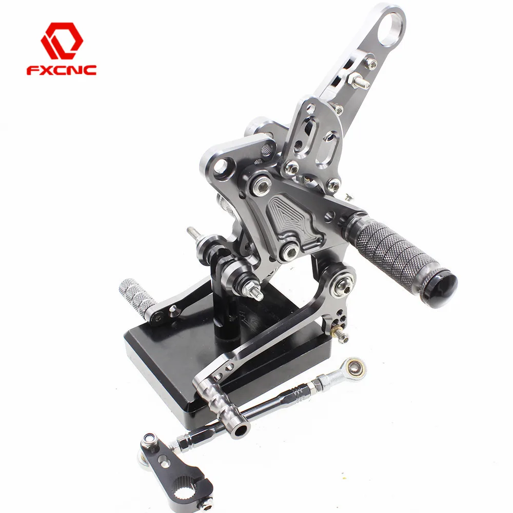 FXCNC Алюминиевый Регулируемый мотоцикл Rearsets задний Набор Подножки педаль