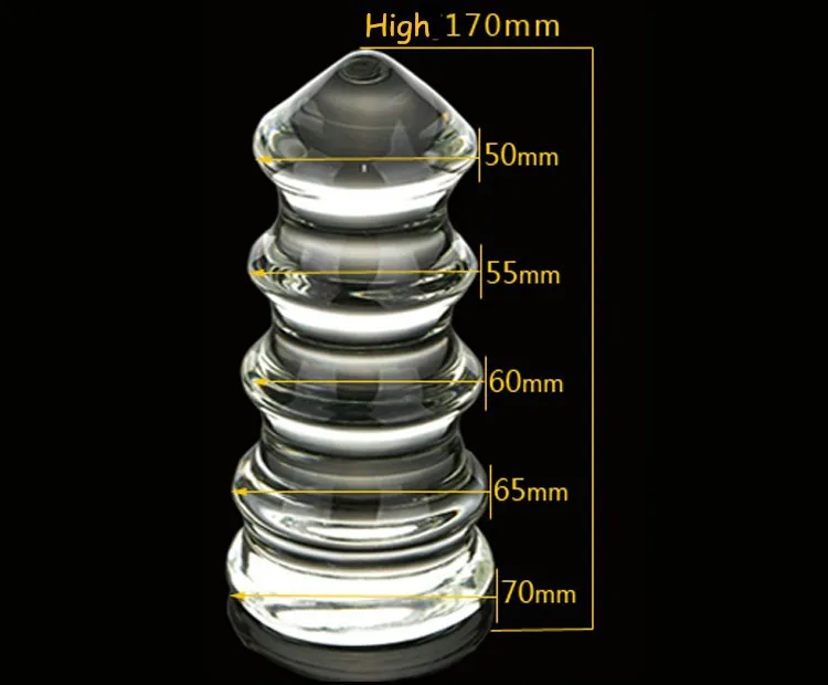 Diameter 7cm(2.76in) large big Tower Style Crystal Glass Butt Plug anal plug glass dildo toys beads adult sex for men | Красота и