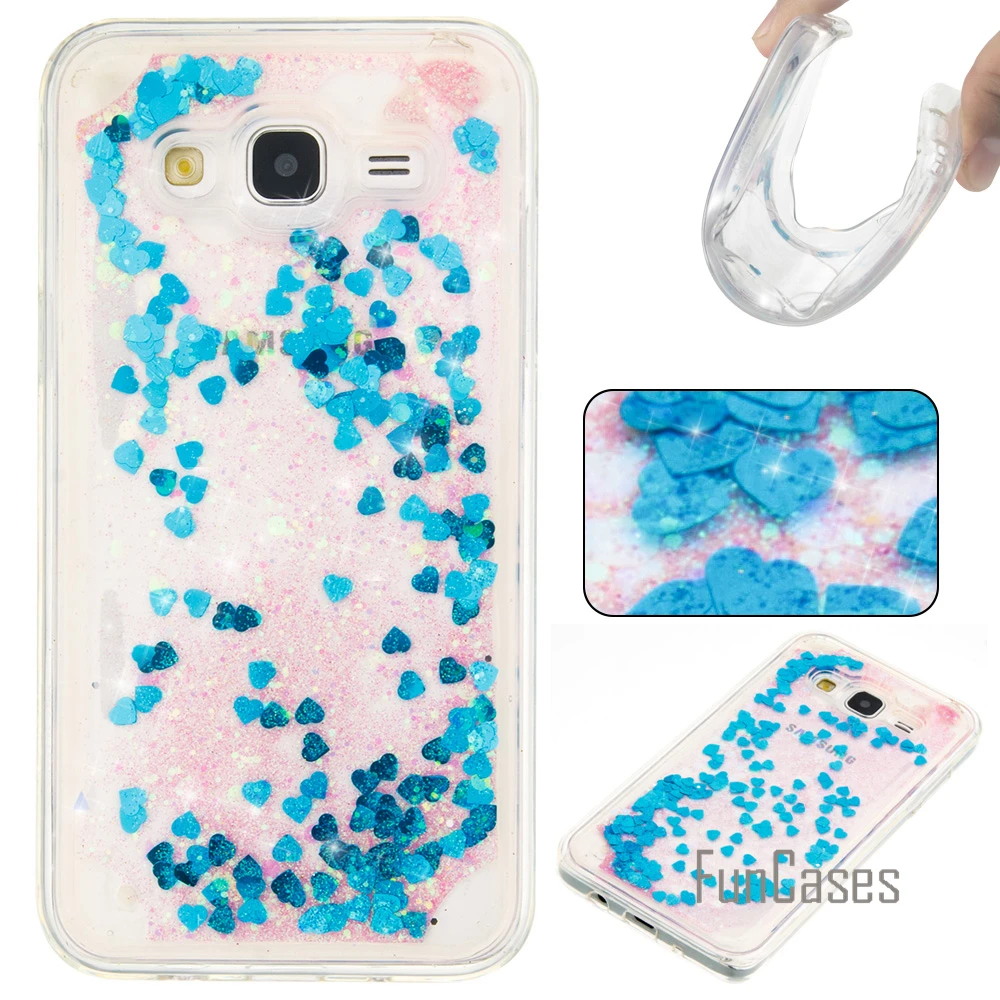 J5 2015 J500 динамический светлый блестящий чехол для fundas samsung PU кожаный флип coque Galaxy