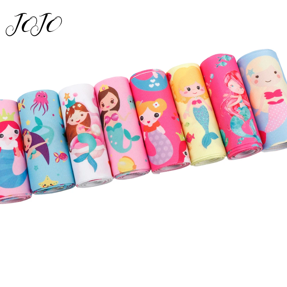 

JOJO банты 75 мм 100 лет Оптовая Продажа Быстрая Бесплатная доставка корсаж лента мультфильм Русалочка печатная лента для ручной работы поставк...