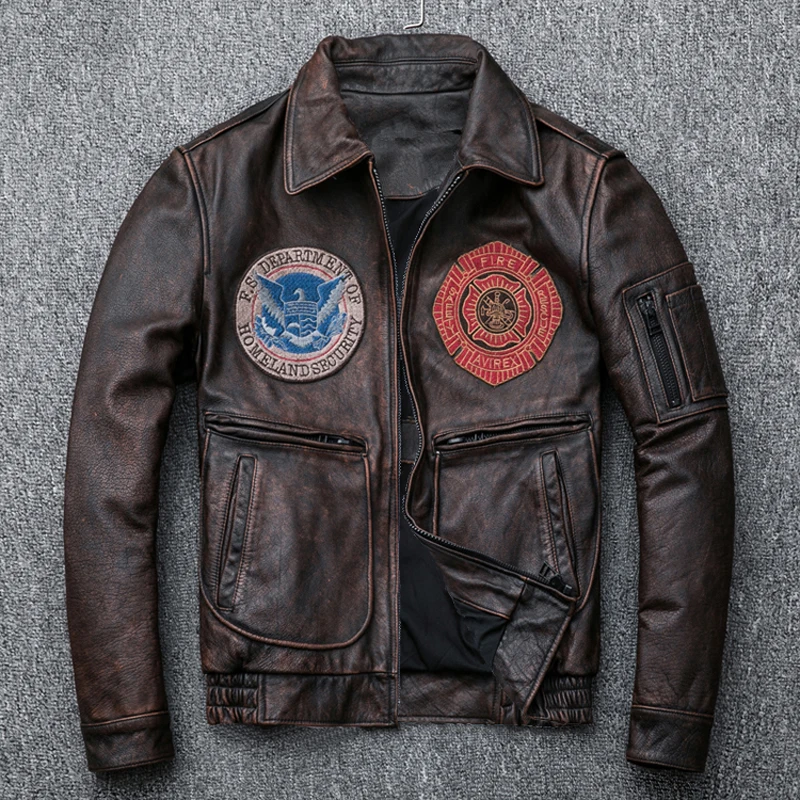 MAPLESTEED A2 Pilot Distressed кожаная мужская куртка из телячьей кожи винтажная Авиатор