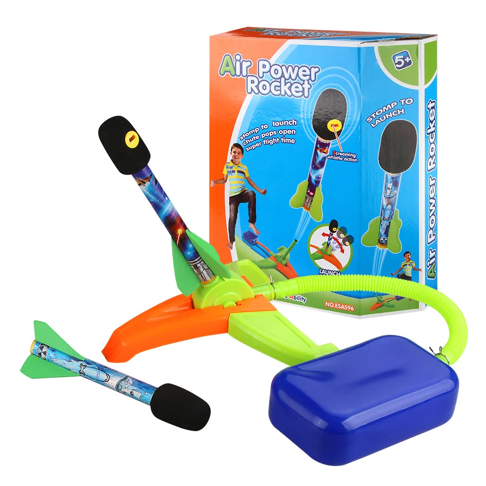 

2019 Outdoor Sport Play Toys Air Power ROCKET Set Jump Jet Launcher Step Pump Christmas Gift Toys For Kid ZB523W