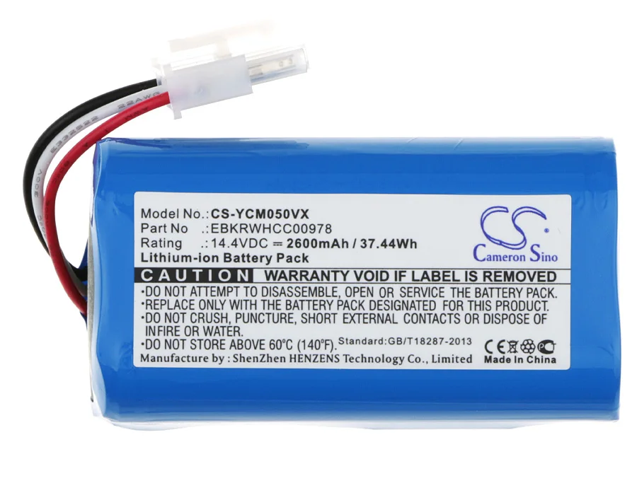 

Cameron Sino 2600mAh Battery for iCLEBO YCR-M05, YCR-M05-P, YCR-M04-1, YCR-M05-10, YCR-M05-11, YCR-M05-20, M05-30, M05-50