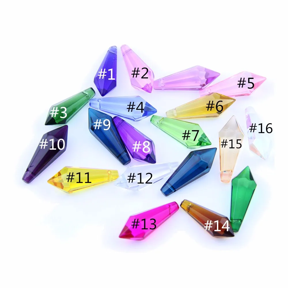 

200pcs 60mm mixed color crystal glass U-DROP ICICLE PRISM drop pendant crystal chandelier parts
