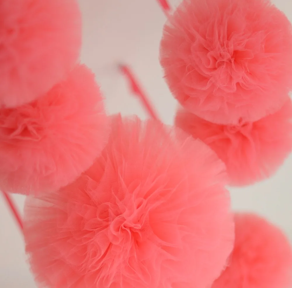 Набор помпонов из кораллового тюля/украшения для свадебвечерние НКИ|pom pom|pom pom setpom