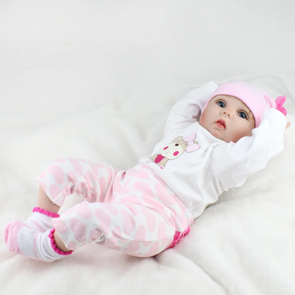 Bebe Reborn 55 см мягкие силиконовые куклы для новорожденных Реалистичная мягкая ткань