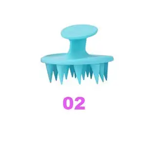 02 Light Blue Щетка для мытья ковра цельнокроеное платье спа для похудения Массажная щетка силикон головы массаж стиральная гребень-Шампунь Щетка для ванны душа - Цвет: 02 Light Blue