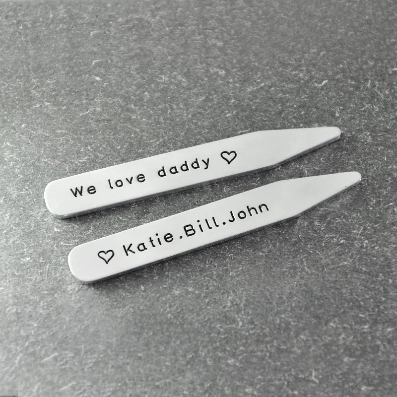 

We Love Daddy,Personalized collar stay set,custom collar stay,Engraved collar stay,Personalized Gift for Father's Day