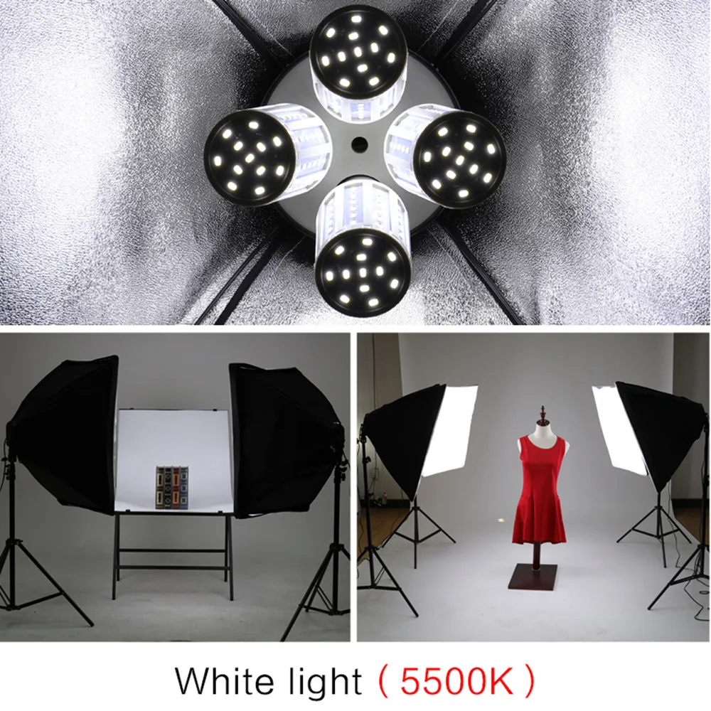 Фотография 50x70 см четыре софтбокс для вспышки комплект с 8 шт. лампочка Мягкая коробка аксессуары штатив подс