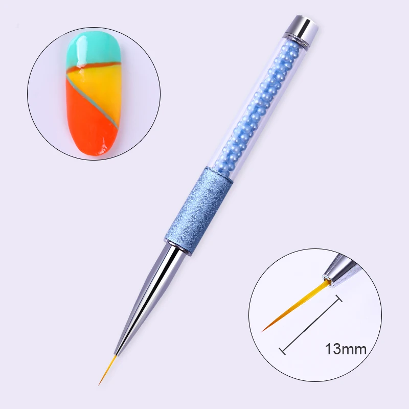 13mm Blue Синие, черные, фиолетовые стразы, кисть для ногтей 5 мм, 7 мм, 11 мм, многоразмерная ручка для рисования, инструмент для маникюра, дизайна ногтей - Цвет: 13mm Blue