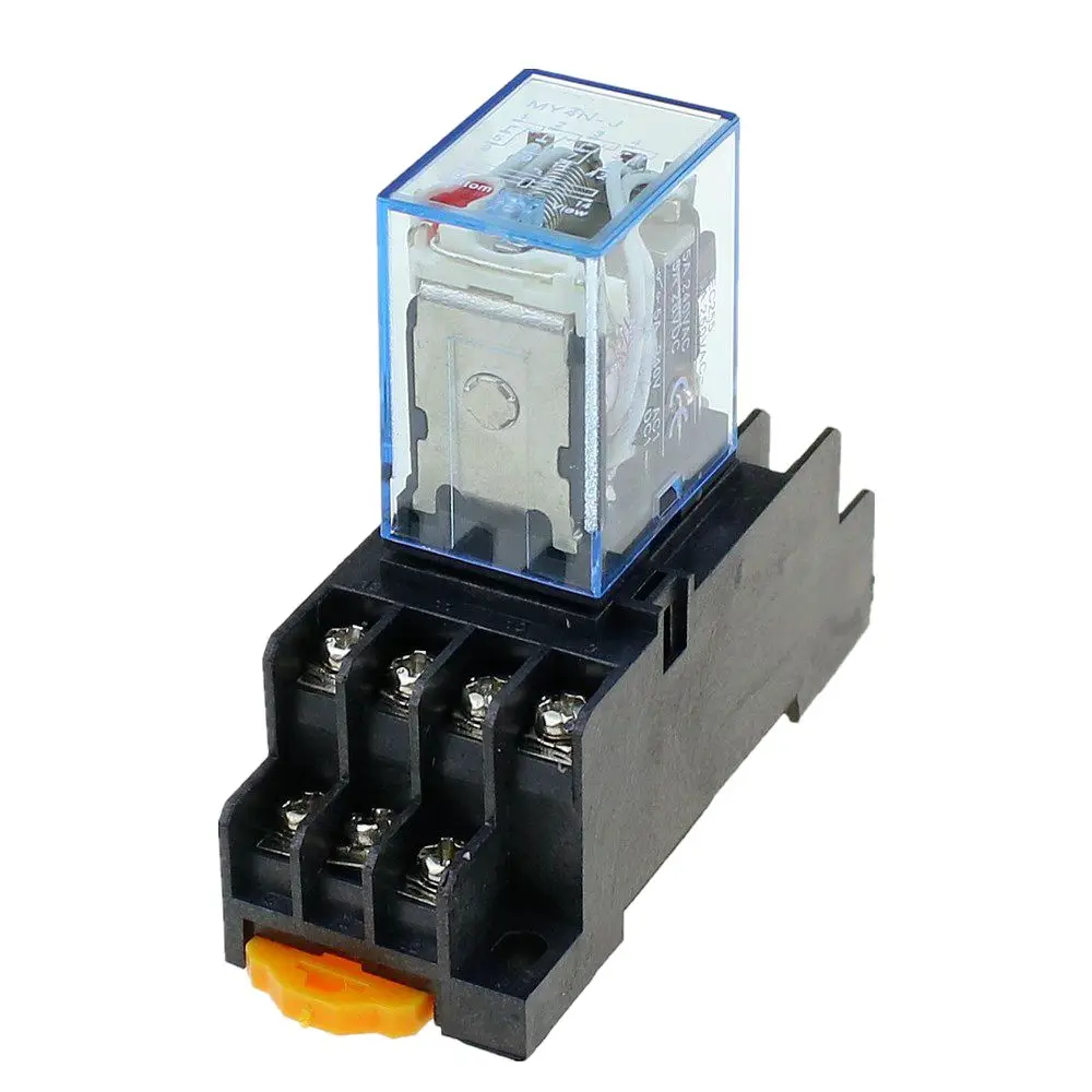 Реле времени 220 V/240 V переменного тока катушки 4PDT Мощность реле MY4NJ HH54P-L 14-контактный w PYF14A цоколя
