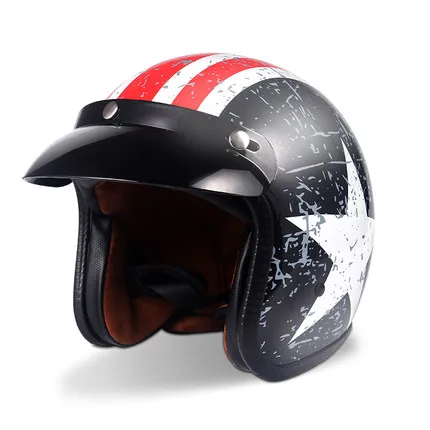 Мотоциклетный шлем rcycle jet винтажный открытое лицо Ретро 3/4 полушлем casco Moto