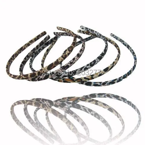 7 мм повязки на голову леопардовые Сатиновые детские 50 шт./лот 5 видов цветов