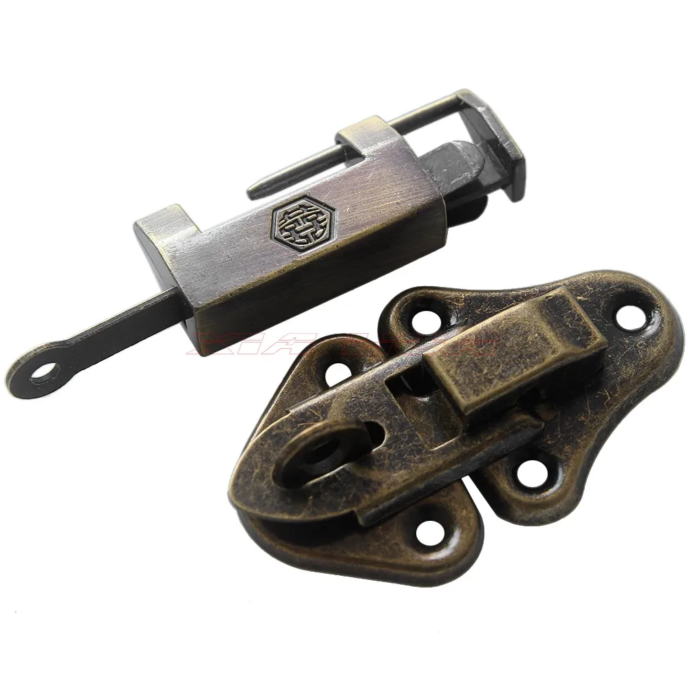 1 шт. Китайский античный латунный висячий замок коробка для ювелирных изделий в